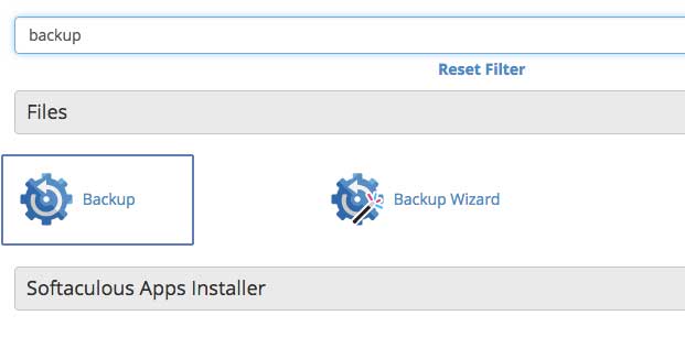 cPanel Backup