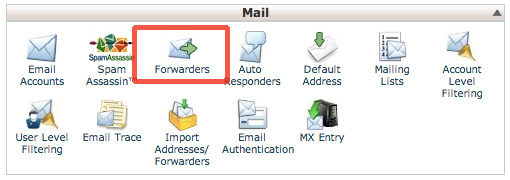 Adding a forwarder cpanel step 1