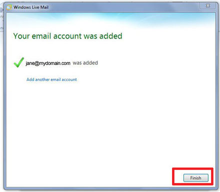 Configure Windows Live Mail for your hosting account step 1